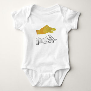 Body Para Bebê Silhute Mão Amarelo
