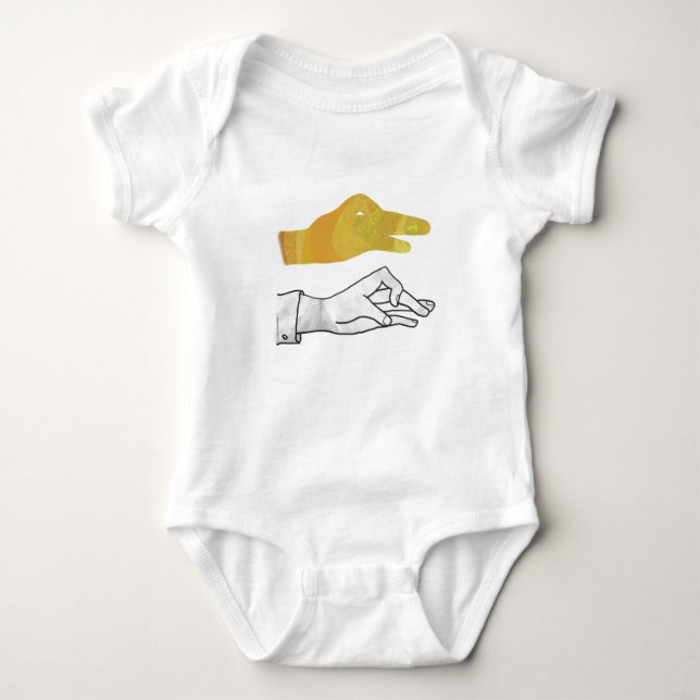 Body Para Bebê Silhute Mão Amarelo (Frente)