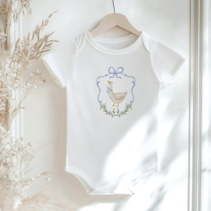 Body Para Bebê Silly Goose laço azul Crest Baby shower