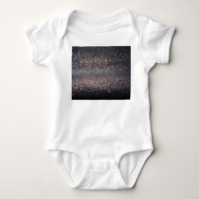 Body Para Bebê Silver Glitter: Natal Preto (Frente)