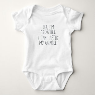 Body Para Bebê Sim, eu sou adorável. Eu tomo após meu Guncle.