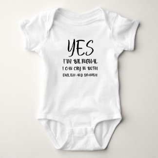 Body Para Bebê Sim, sou Bilíngue, posso chorar nos dois, engraçad