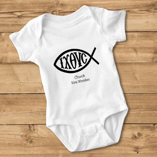 Body Para Bebê Símbolo Cristão Ichthys