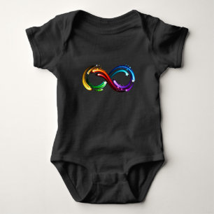 Body Para Bebê Símbolo de infinito de cometas arco-íris