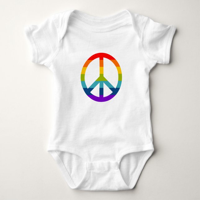 Body Para Bebê Símbolo de Paz do Arco-Íris (Frente)