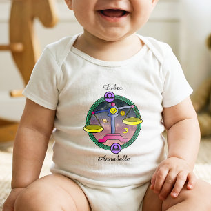 Body Para Bebê Símbolo Libra Zodiac Cartoon Whimsical Astrology