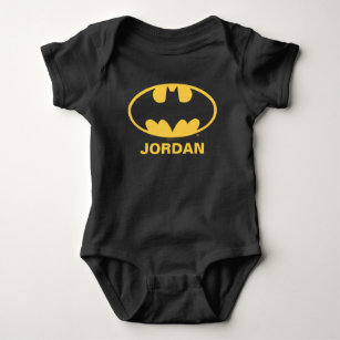 Body Para Bebê Símbolo personalizado do Batman   Logotipo Oval