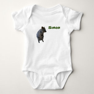 Body Para Bebê Simon Nome E Quokka Australiano, Bodysuit De Bebê