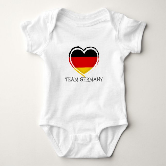 Body Para Bebê Simples ALEMANHA Fan GERMAN Nome da equipe (Frente)