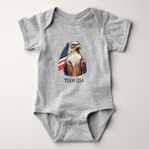 Body Para Bebê Simples Fã Moderno da América vivas Bandeira EUA n