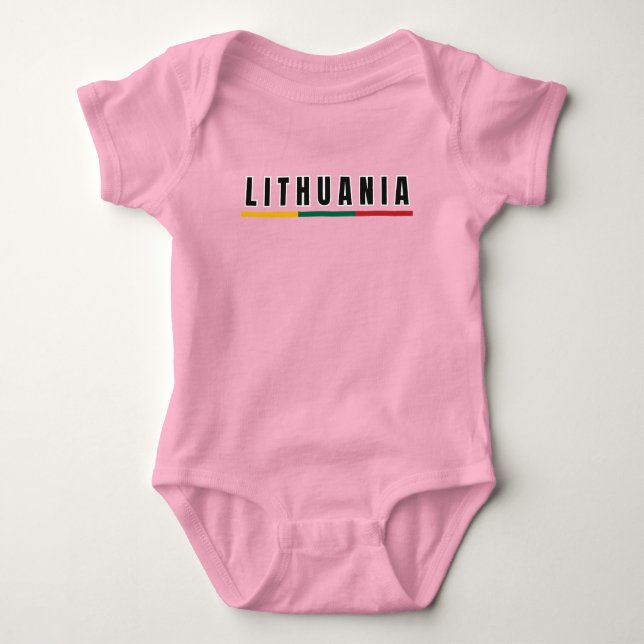 Body Para Bebê Simples Moderna Lituânia lietuva Flag Souvenir (Frente)