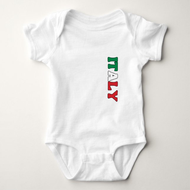 Body Para Bebê Simples Roupa de Bandeira Nacional da Itália Moder (Frente)
