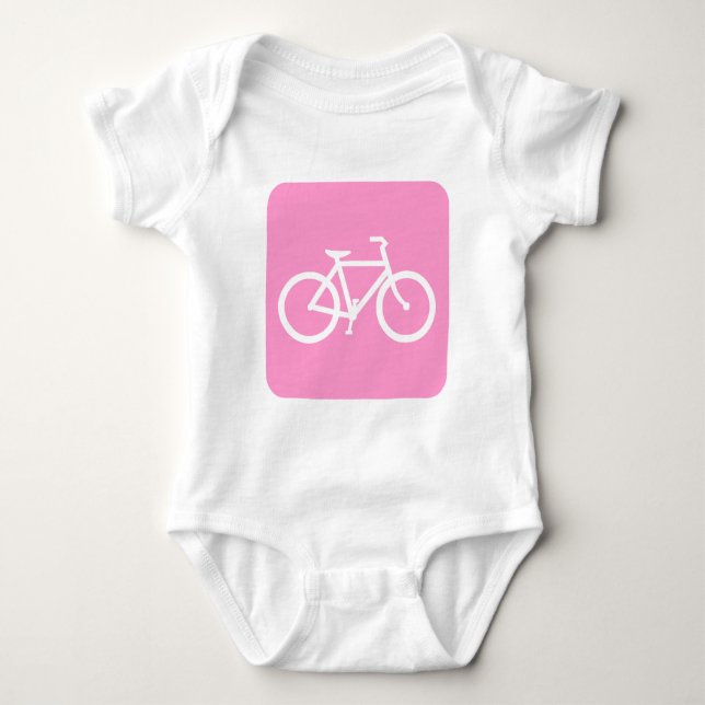 Body Para Bebê Sinal de Bicicleta - Rosa (Frente)