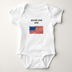 Body Para Bebê Sinalizador Americano Editável Bem-vindo Mãe