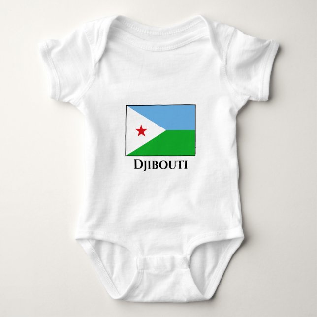 Body Para Bebê Sinalizador Djibouti (Frente)