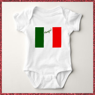 Body Para Bebê Sinalizador italiano bonito, vermelho, verde e bra