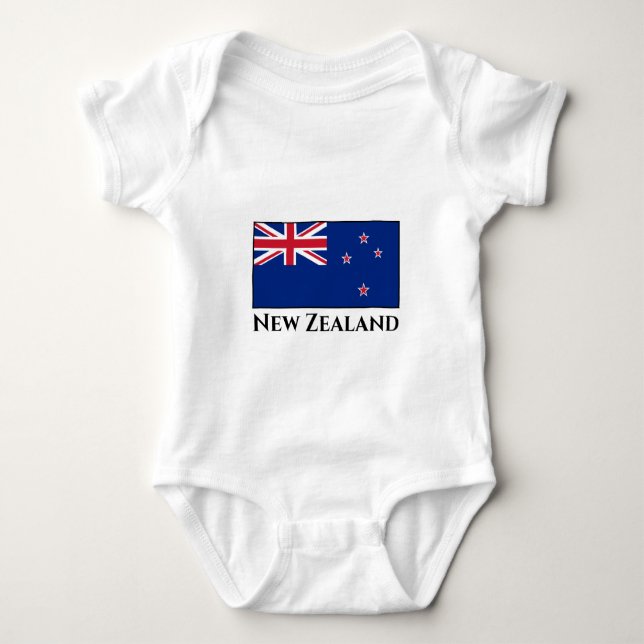 Body Para Bebê Sinalizador Nova Zelândia (Frente)