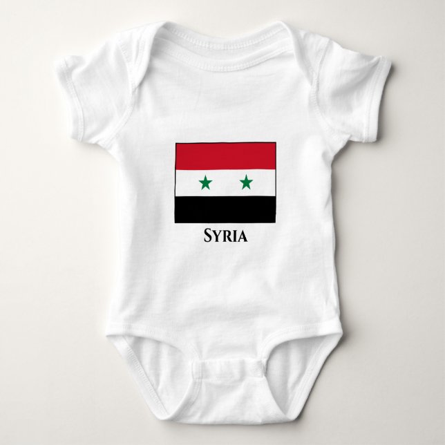 Body Para Bebê Sinalizador Síria (Síria) (Frente)