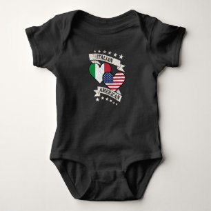 Body Para Bebê Sinalizadores do Coração Italiano Americano