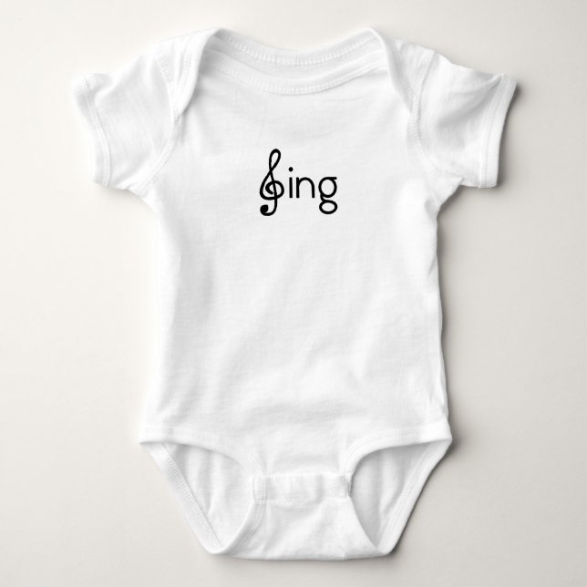 Body Para Bebê Sing Limpar Notas de Sing de Imagem do Word (Frente)