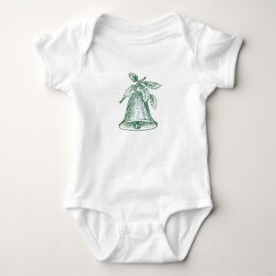 Body Para Bebê Sino de Natal com Holly
