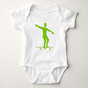 Body Para Bebê Skate - Verde marciano