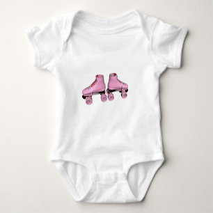 Body Para Bebê Skates de rolo cor-de-rosa