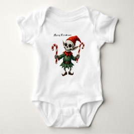 Body Para Bebê Skeleton Christmas Elf – Creepy Cute Dark Holiday 