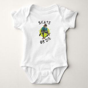 Body Para Bebê Skeleton Skateboarder
