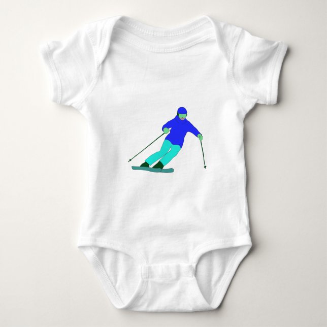 Body Para Bebê Skier Snow Skiing (Frente)