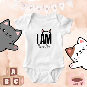 Body Para Bebê Slogan de Gato do Gênero Slogan de Citação Islâmic