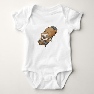 Body Para Bebê Sloth dormindo com skate