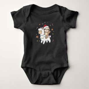 Body Para Bebê Sloth Lama Natal Snow Animais De Inverno