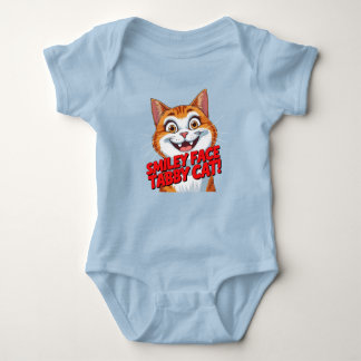 Body Para Bebê Smiley Face Tabby Cat!!! Baby BodySuit