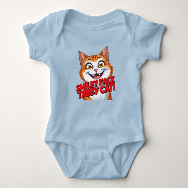 Body Para Bebê Smiley Face Tabby Cat!!! Baby BodySuit (Frente)