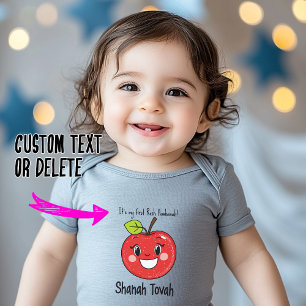 Body Para Bebê 🍎 Smiling Apple Delight com texto personalizado