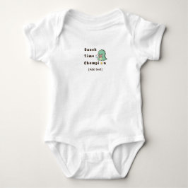Body Para Bebê Snack Time Champion - Cute Baby & Dinosaur Foodie 