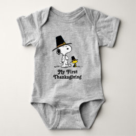 Body Para Bebê Snoopy & Woodstock Pilgrim | Ação de Graças Às Min