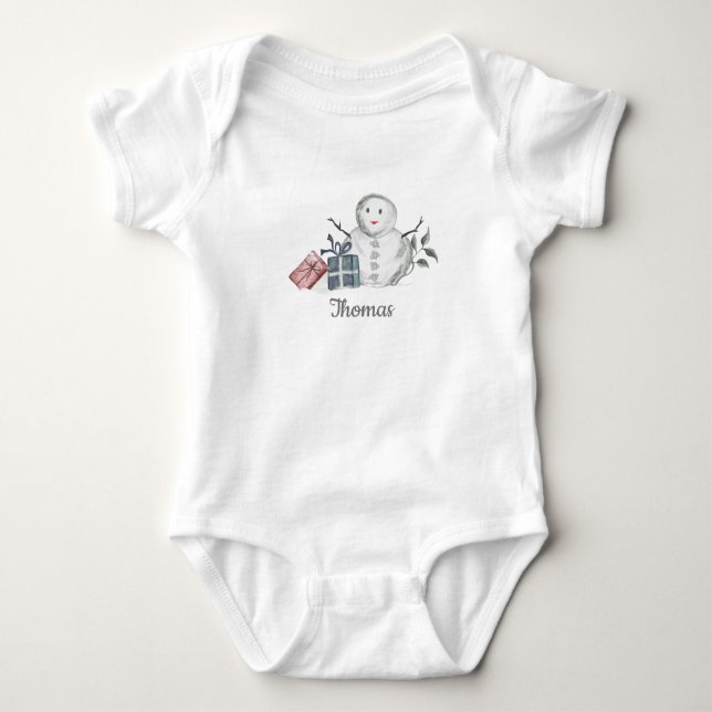 Body Para Bebê Snowman Baby Bodydress (Frente)