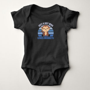 Body Para Bebê Só um rapaz que ama macacos macacos macacos