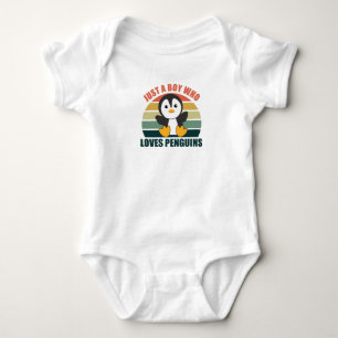 Body Para Bebê Só Um Rapaz Que Ama Pinguins - Pinguim Bonito