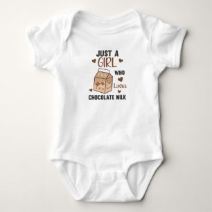 Body Para Bebê Só uma garota que ama chocolate milk Kawaii