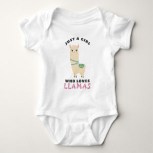 Body Para Bebê Só uma garota que ama Lhamas