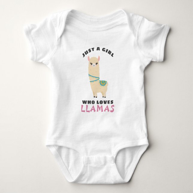 Body Para Bebê Só uma garota que ama Lhamas (Frente)