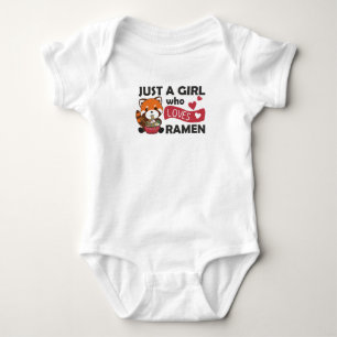 Body Para Bebê Só uma garota que ama o Rmen e os Pandas Vermelhos