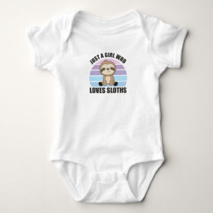 Body Para Bebê Só uma garota que ama os animais doces da Sloth