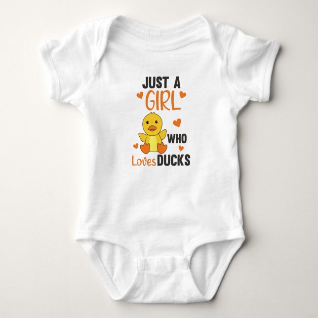Body Para Bebê Só Uma Menina Que Adora Patos - Pato De Animais Bo (Frente)