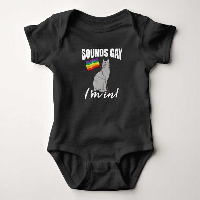 Body Para Bebê Soa Gay, estou em Gato (Frente)