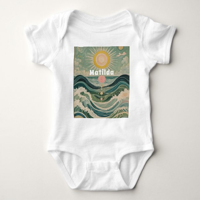 Body Para Bebê Sobretensão solar personalizada (Frente)