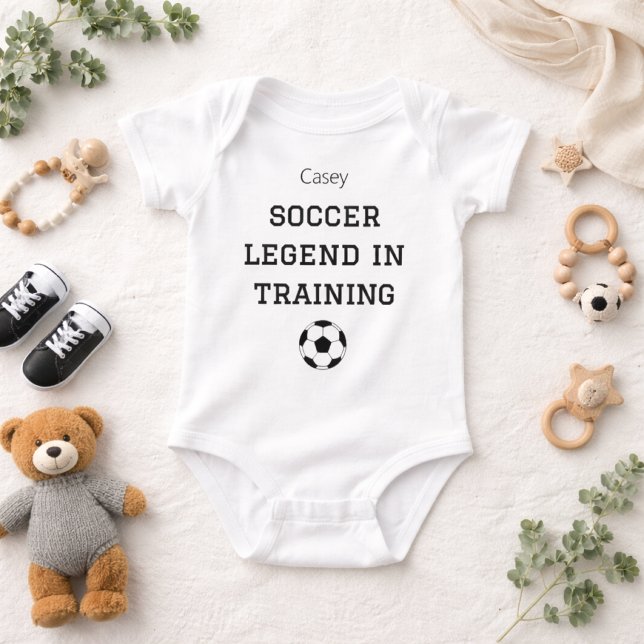 Body Para Bebê Soccer Legend Training Custom Baby Name (Criador carregado)